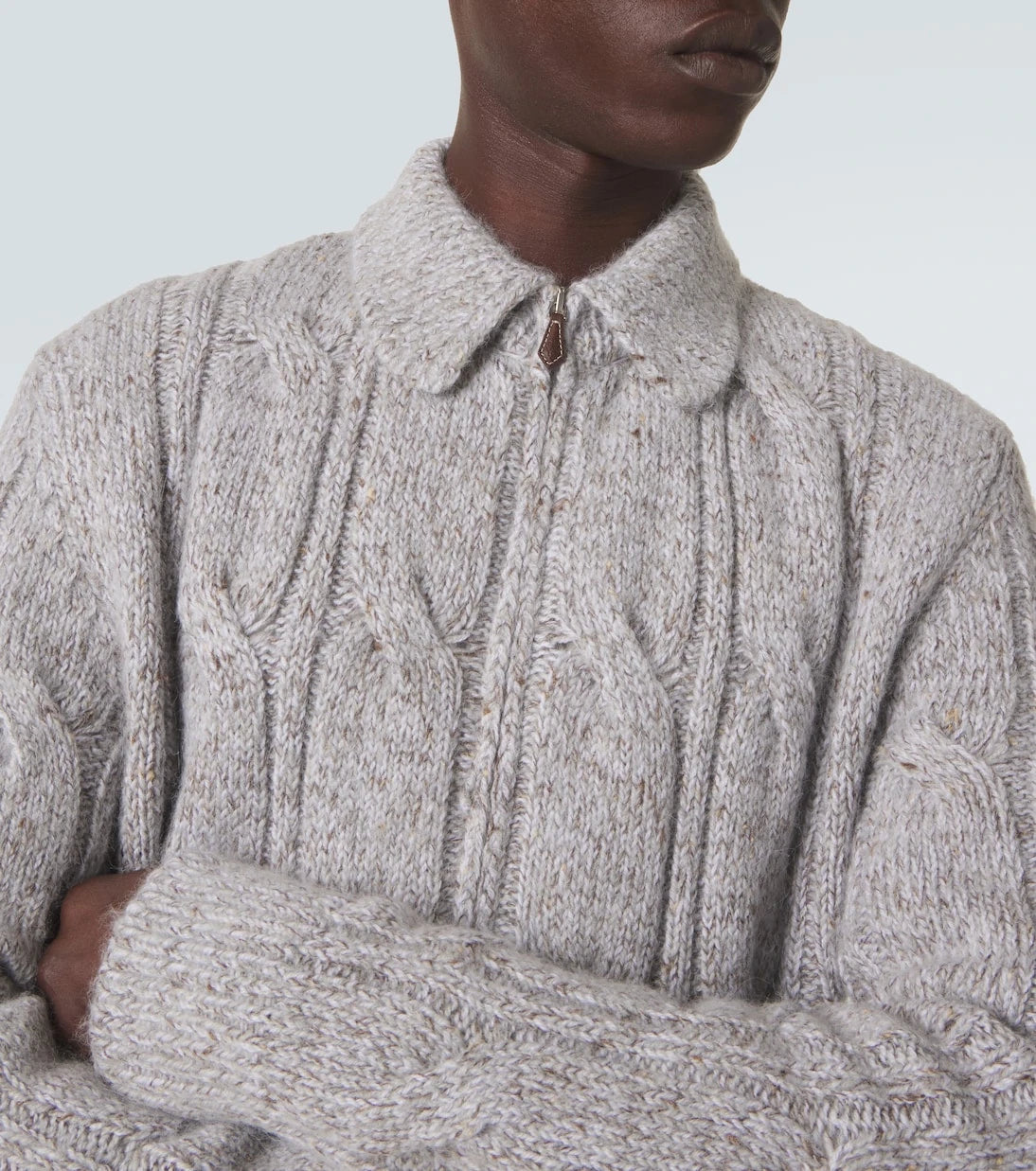Eleventy - Wool, alpaca and silk-blend zip-up cardigan