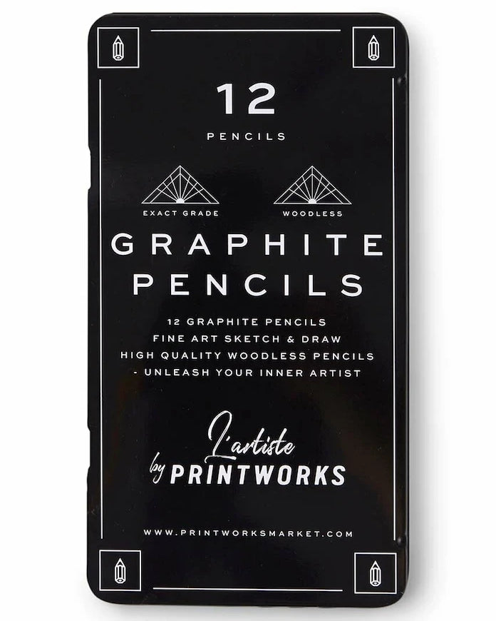 Kılıflı Kurşun Kalem Seti Printworks Graphite 12 Parça