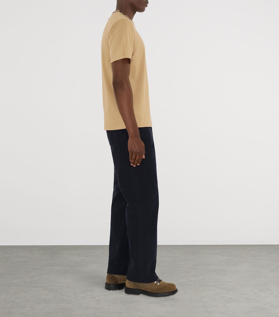 Burberry Cotton Check-Neckline T-Shirt