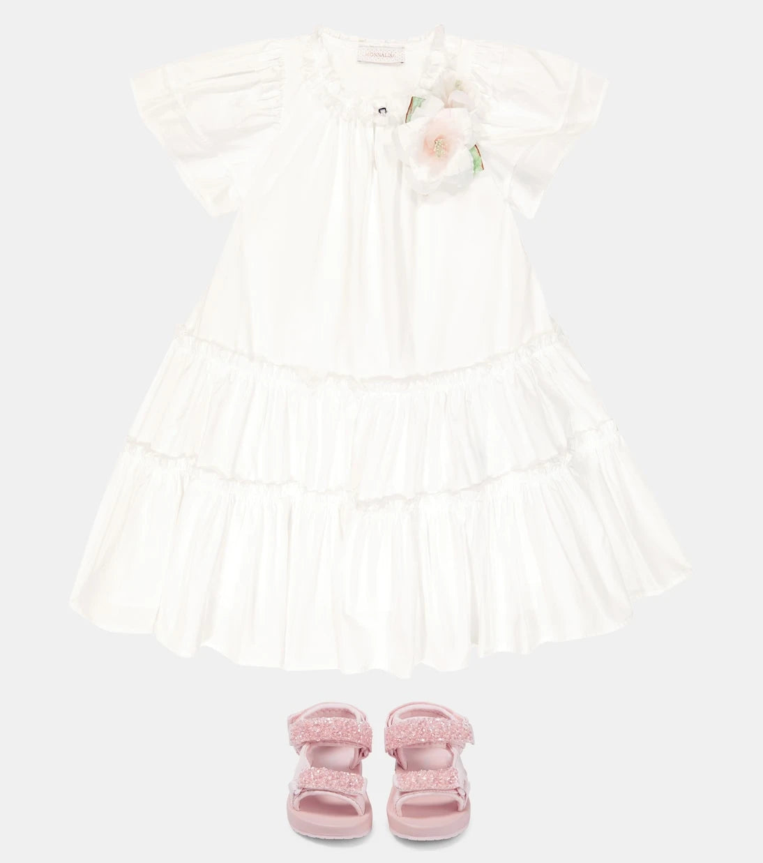 Monnalisa - Taffeta flounce dress