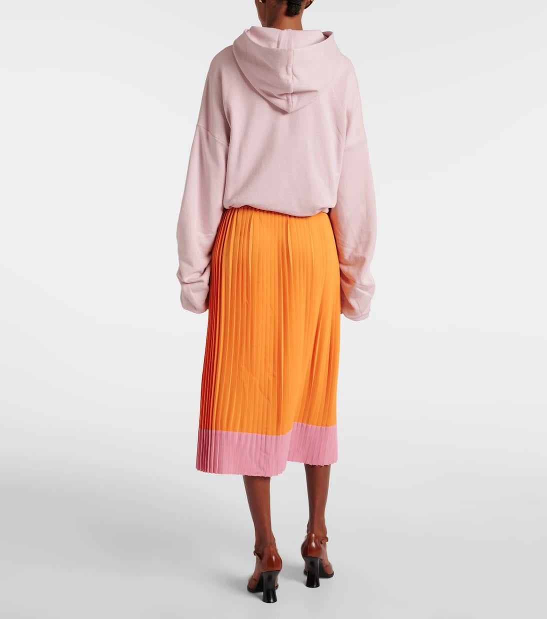 Dries Van Noten - Colorblocked pleated midi skirt