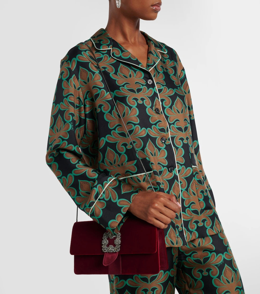 Manolo Blahnik - Capri embellished velvet clutch