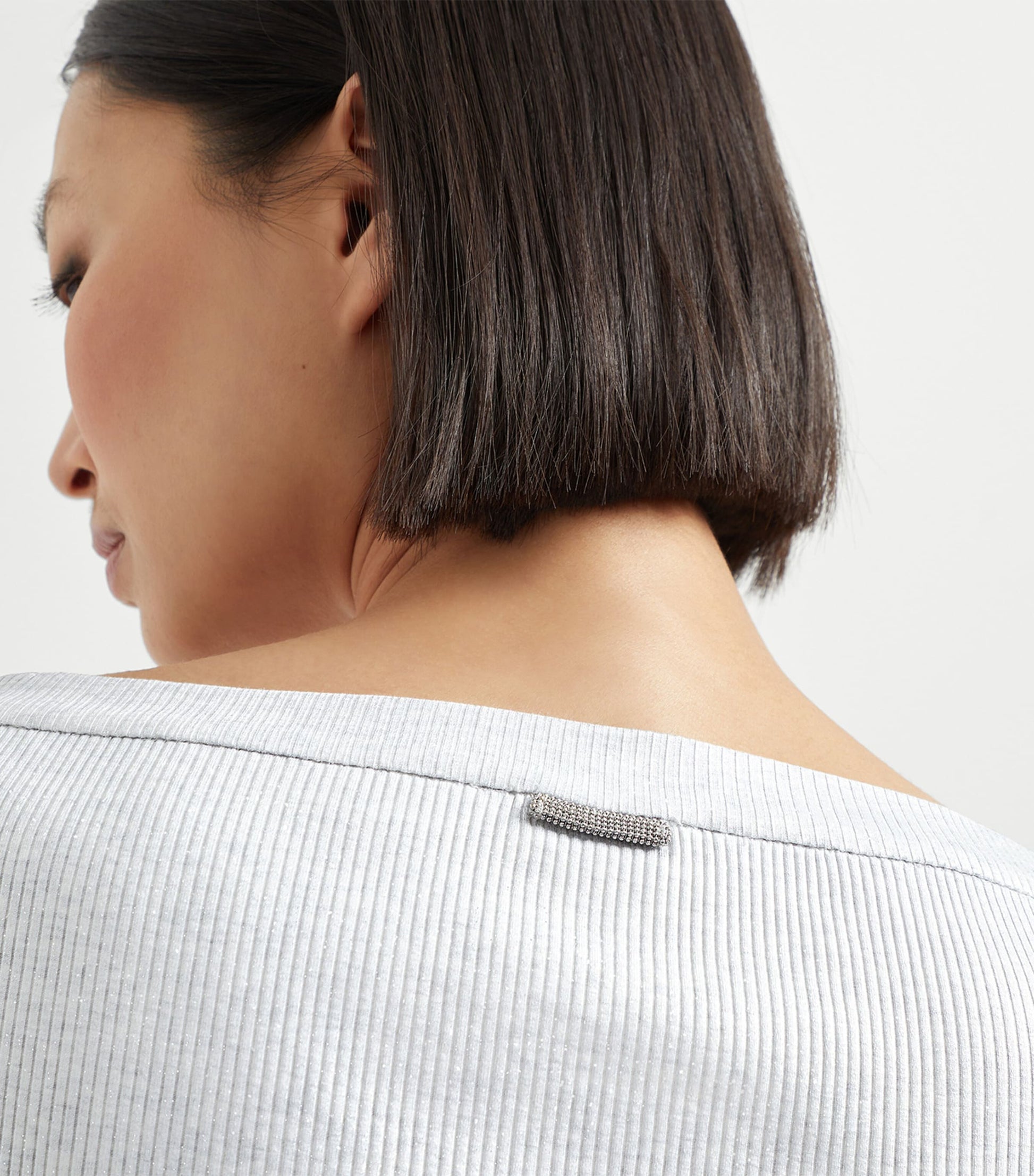 Beige Stretch-Cotton Monili Long-Sleeve T-Shirt