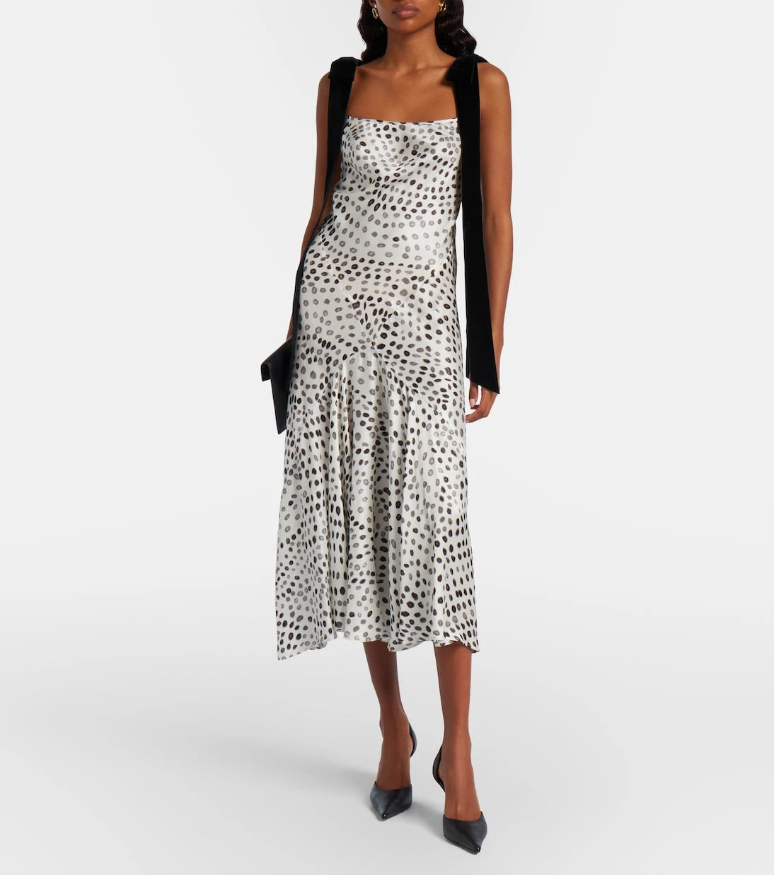 Nina Ricci - Polka-dot satin midi dress