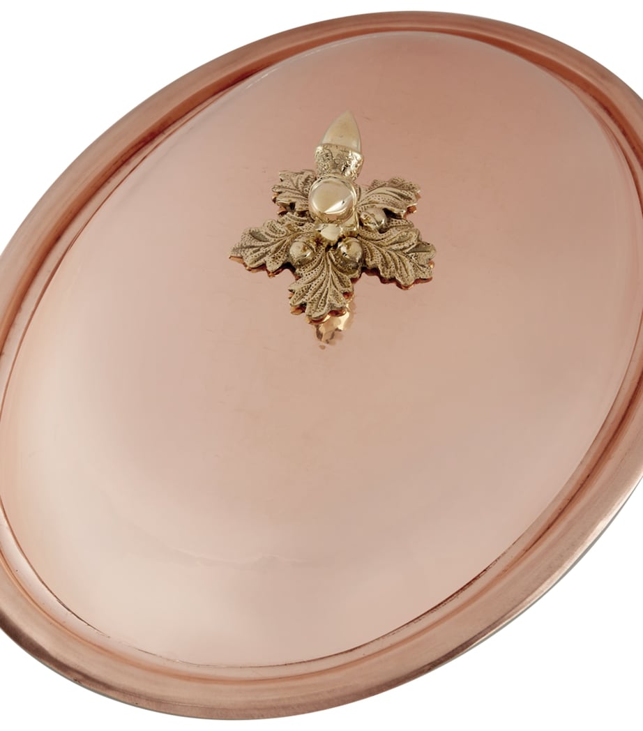 Historia Hammered Copper Oval Dish with Lid (38cm)