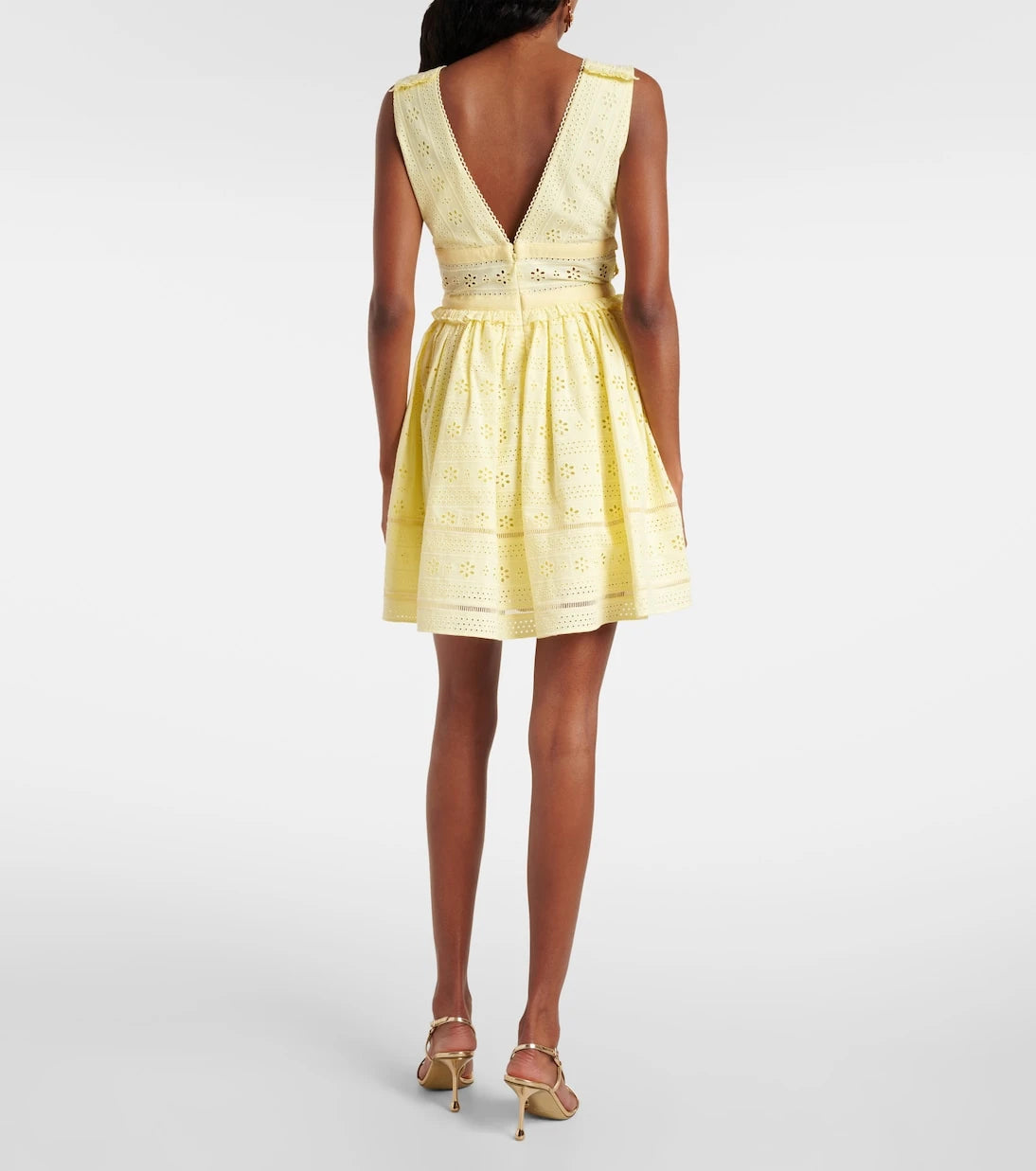 Self-Portrait - Broderie anglaise cotton minidress