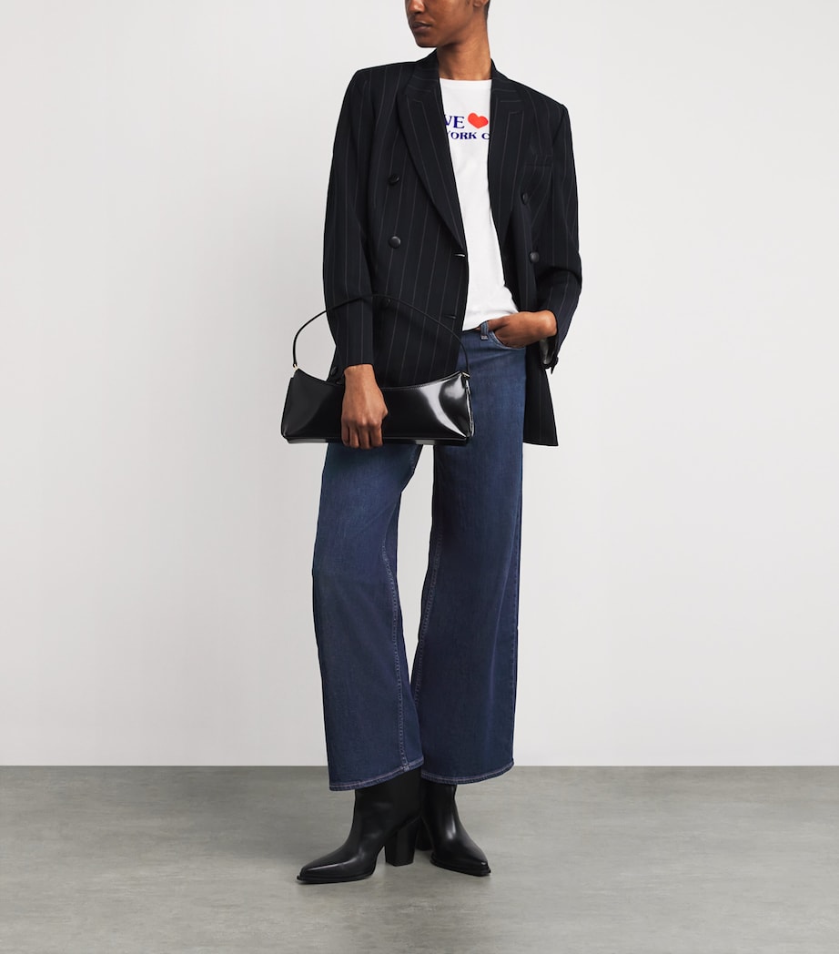 Rag & Bone Blue Aiden Low-Rise Wide-Leg Jeans