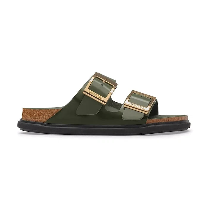 Birkenstock Kadın Deri Terlik Arizona Droplet Buckle Natural Leather Patent