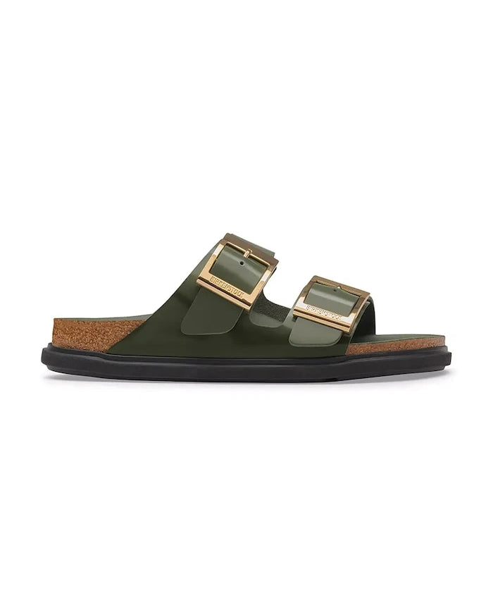 Birkenstock Kadın Deri Terlik Arizona Droplet Buckle Natural Leather Patent