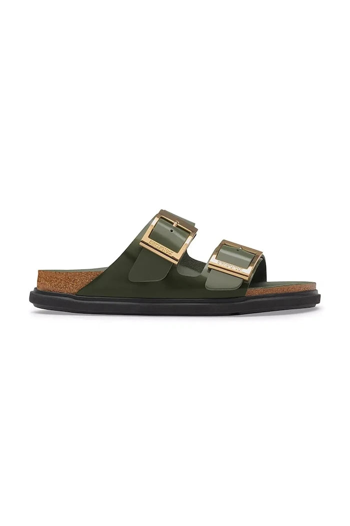 Birkenstock Kadın Deri Terlik Arizona Droplet Buckle Natural Leather Patent