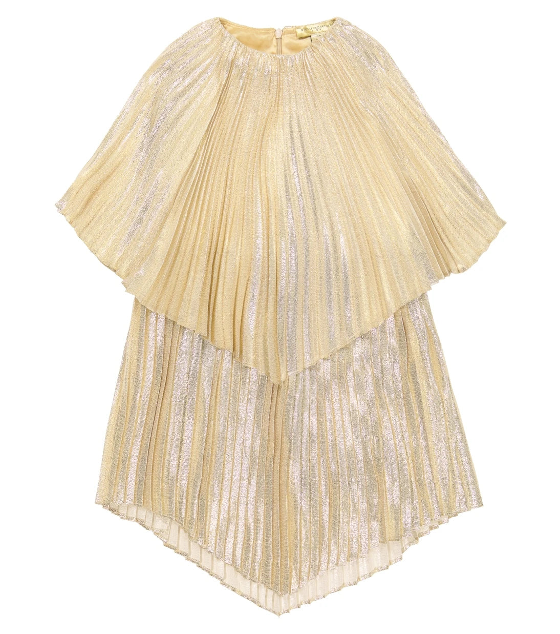 Stella McCartney Kids - Pleated silk-blend lamé mini dress