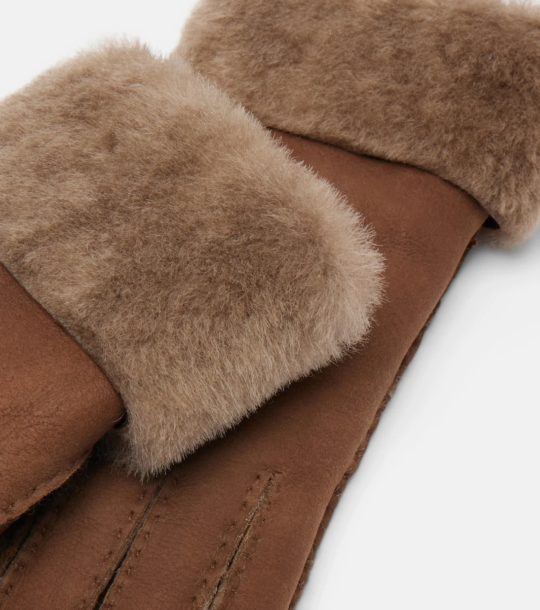 Brunello Cucinelli - Shearling-trimmed suede gloves