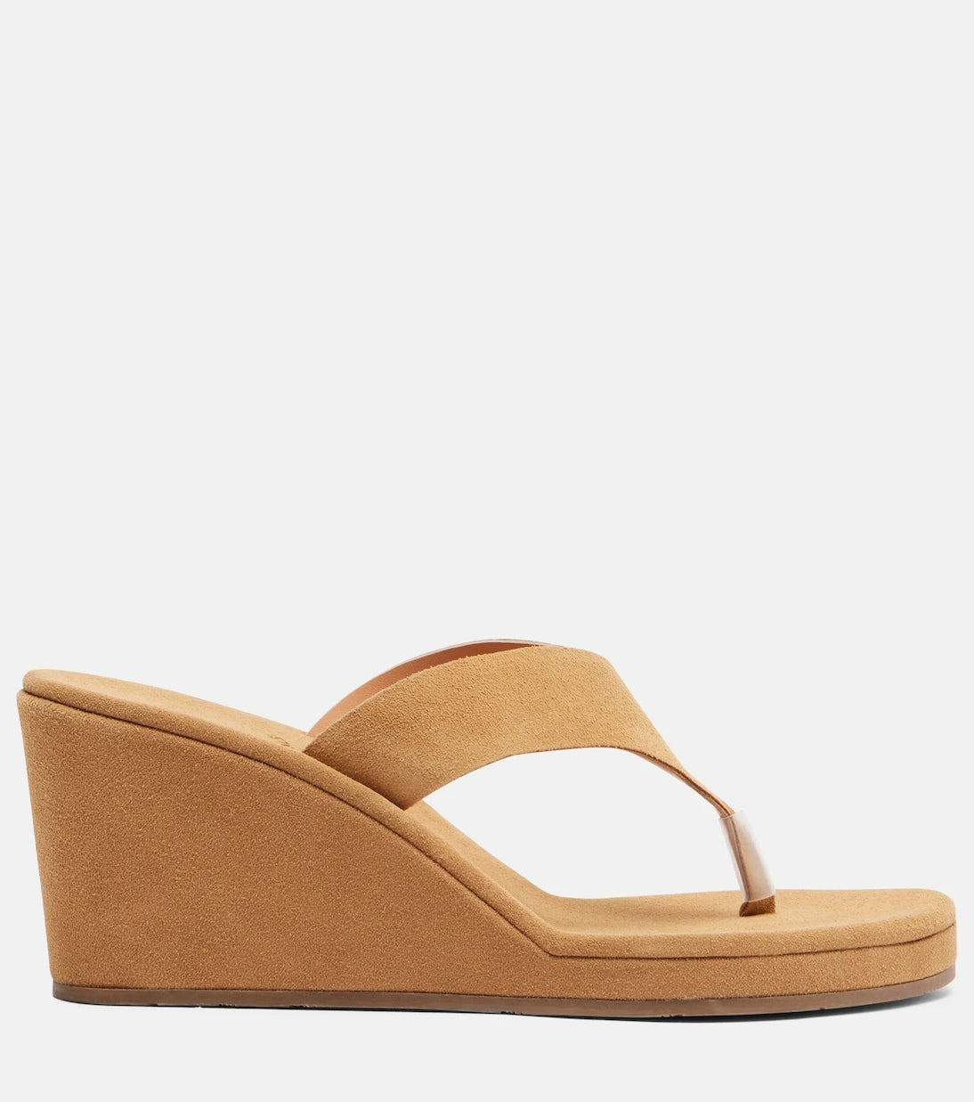Ancient Greek Sandals - صندل ثونغ كعب ويدج "شاريس" من الشمواه