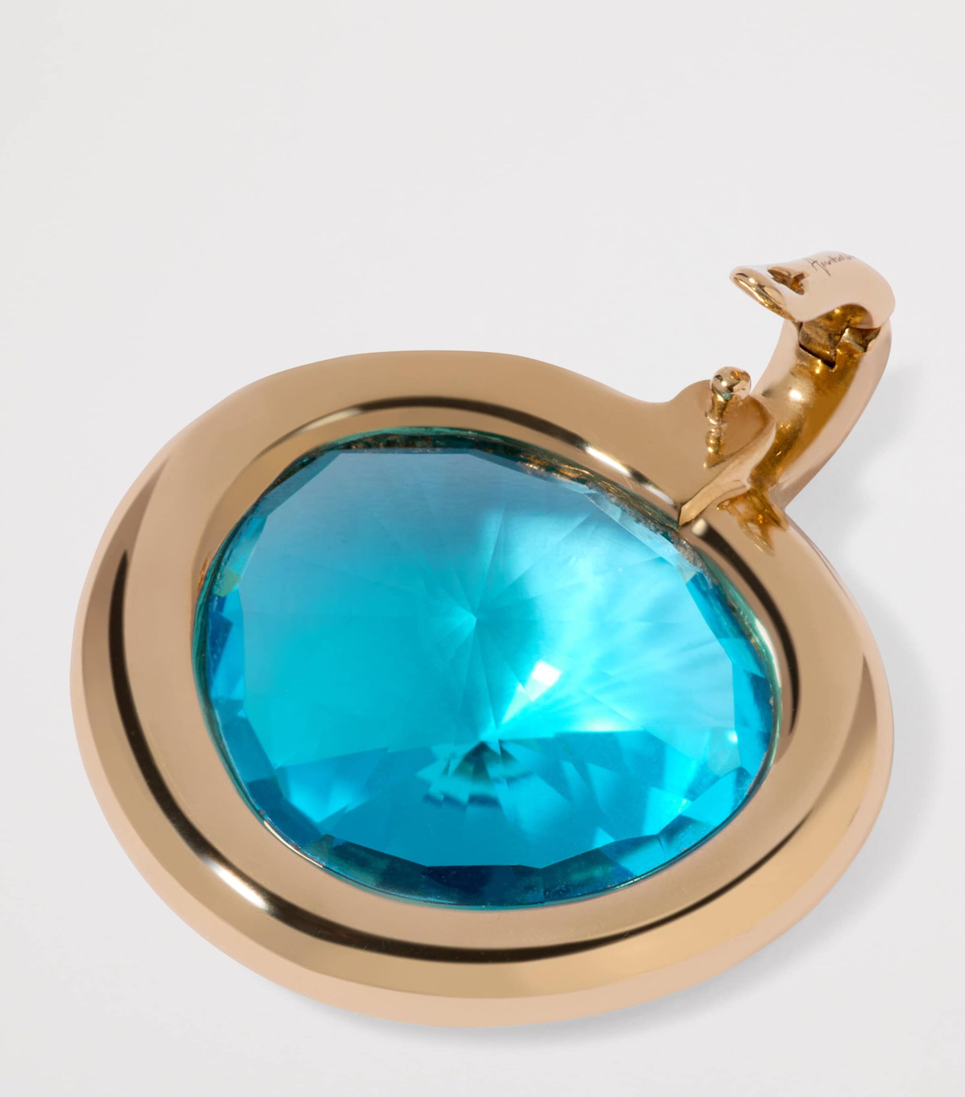 Yellow Gold and Blue Topaz Sweetie Pendant Charm