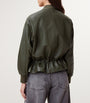 Green Leather Sofi Bomber Jacket