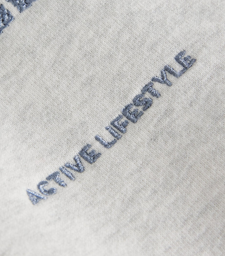 Adanola Grey Organic Cotton Varsity Chainstitch Sweatshirt