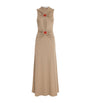 Mineral Stone-Detail Cut-Out Maxi Dress SAND