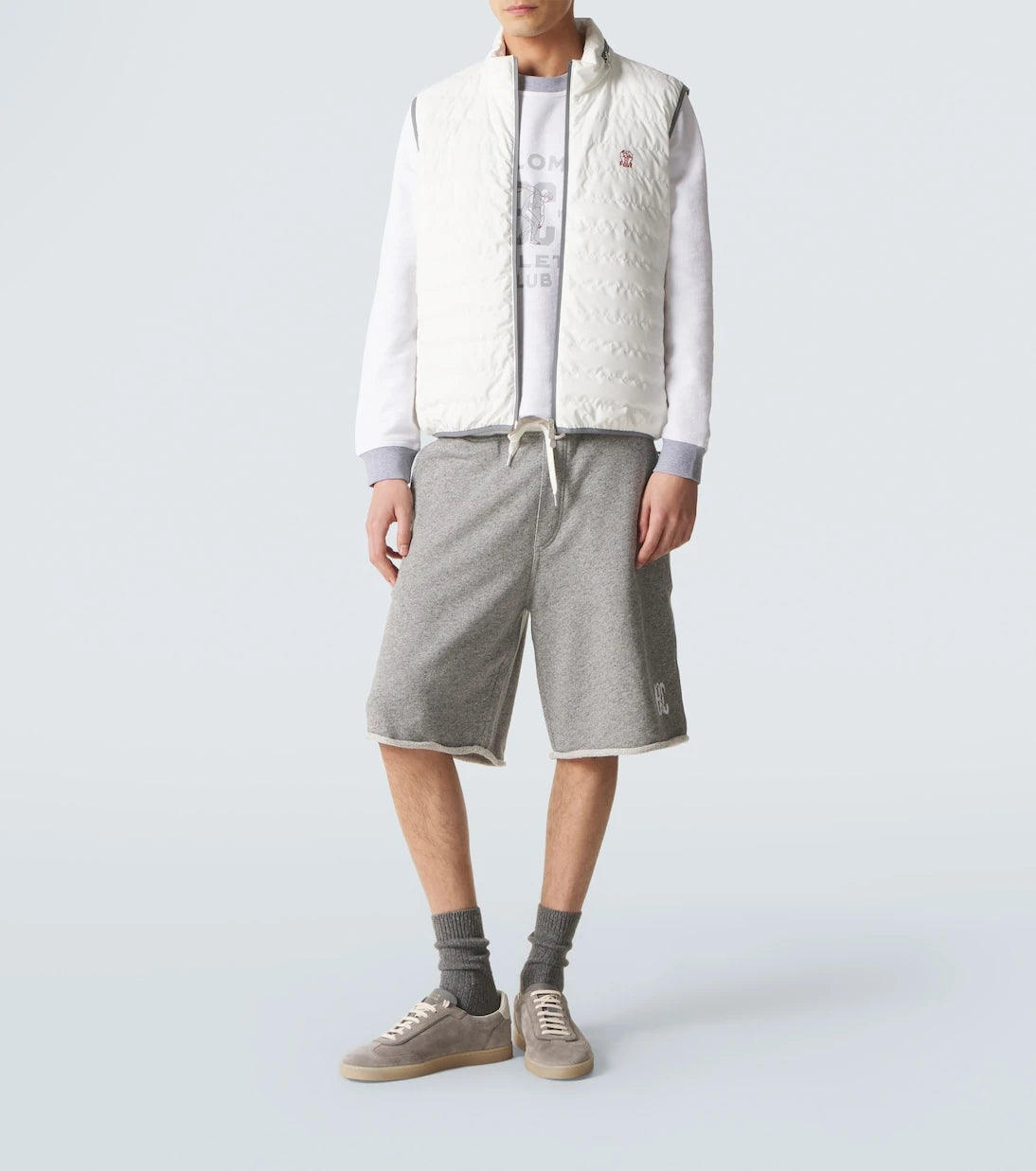 Brunello Cucinelli - Printed cotton and linen sweatshirt