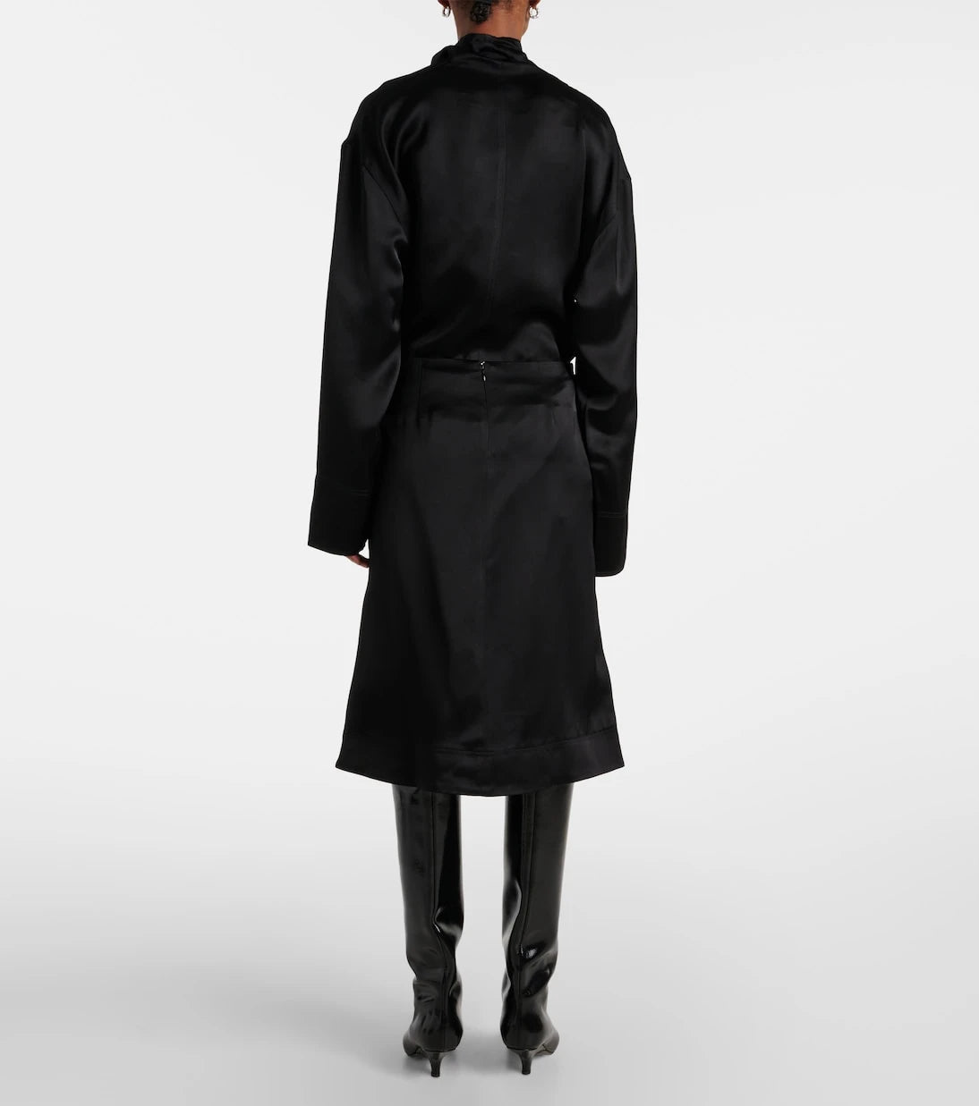 Toteme - Paneled satin midi skirt