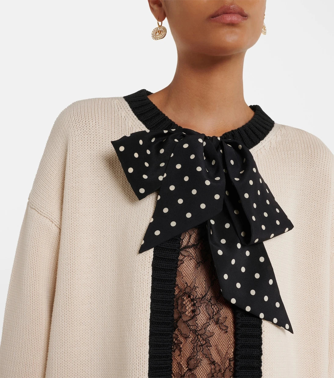 Valentino - Bow-detail cotton-blend cardigan