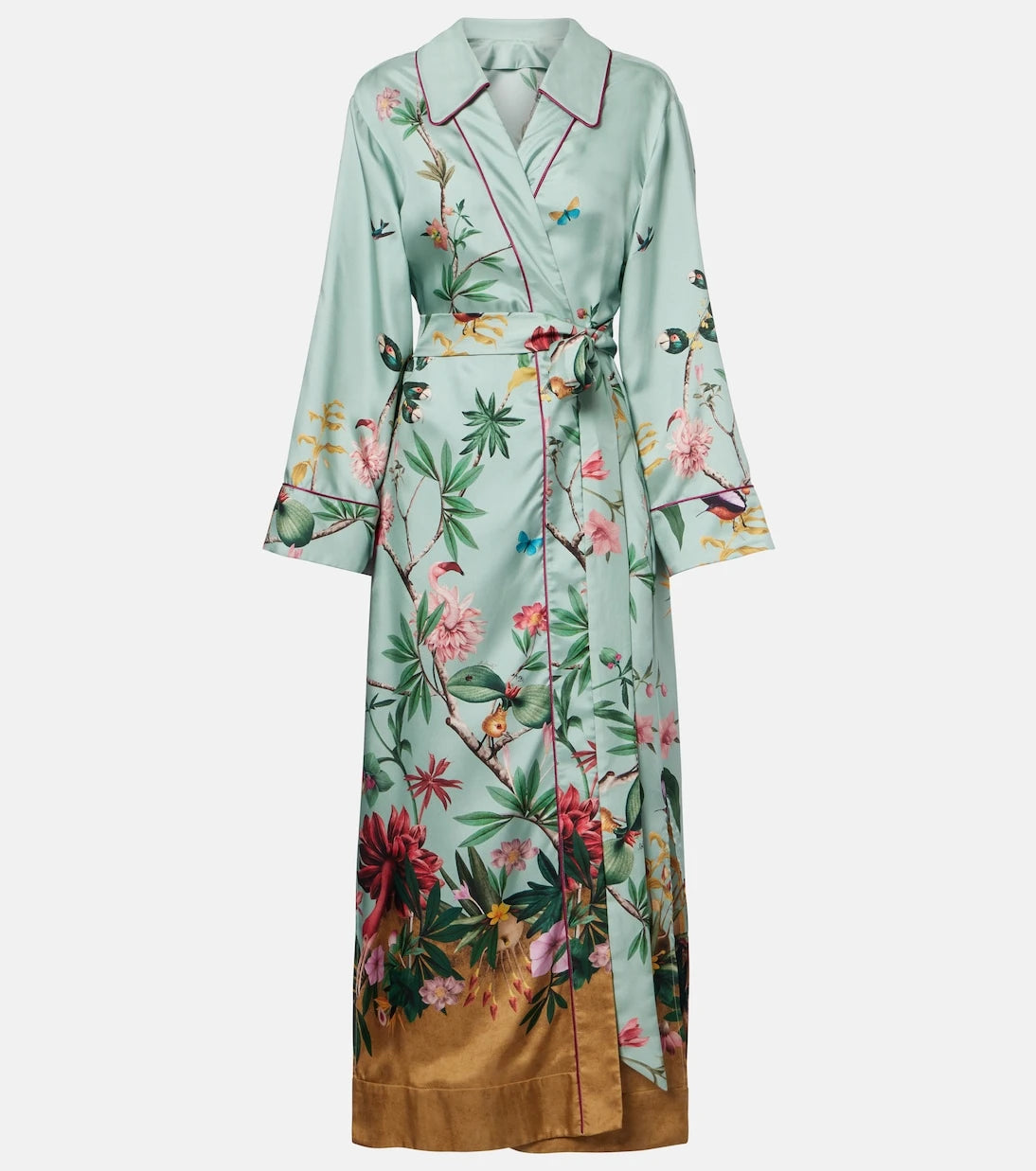 La DoubleJ - Midnight floral silk wrap dress