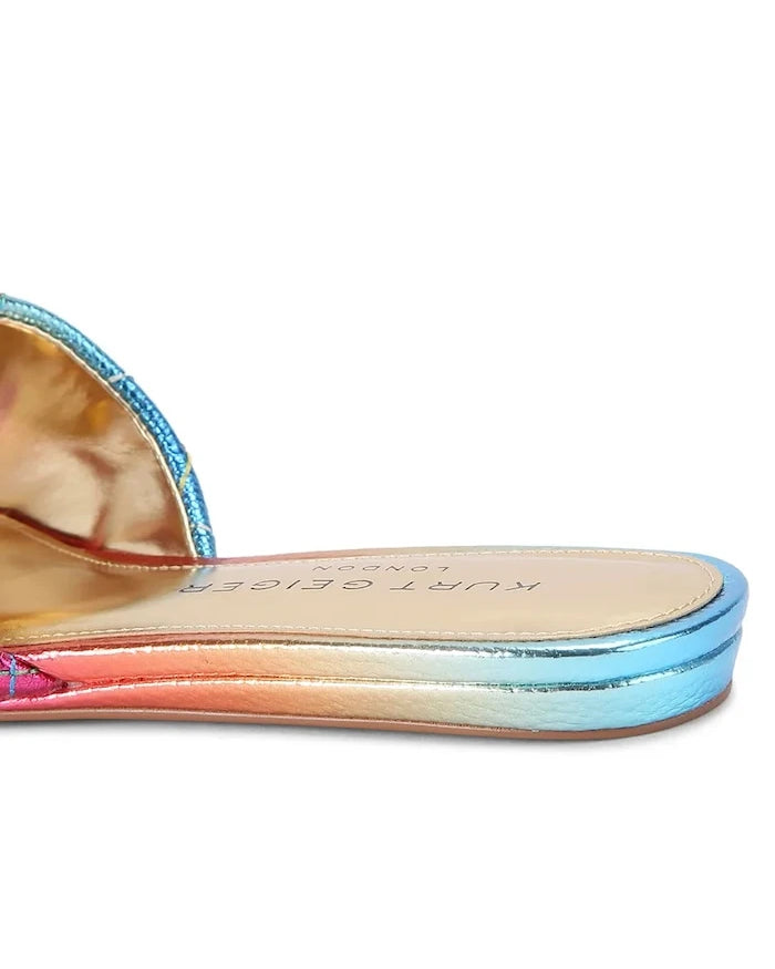 Kurt Geiger London Kadın Deri Düz Tabanlı Sandalet Kensington Flat Sandal