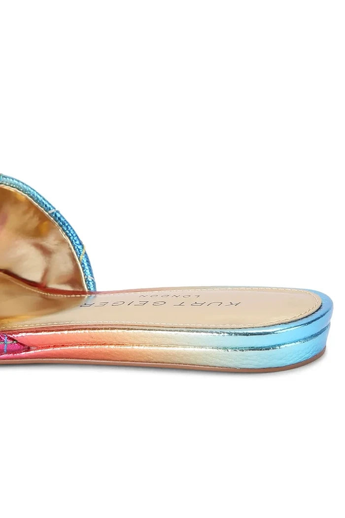 Kurt Geiger London Kadın Deri Düz Tabanlı Sandalet Kensington Flat Sandal