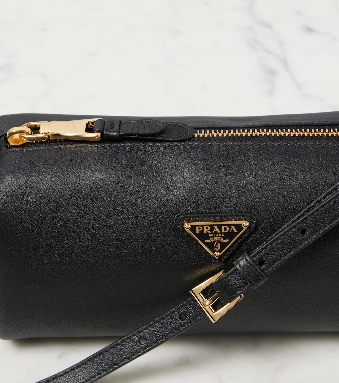 Prada - Mini logo leather shoulder bag