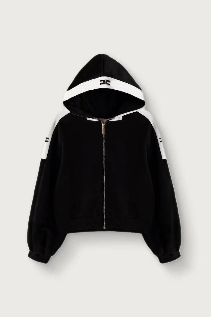 Pamuktan çocuklar için fermuarlı ve kapüşonlu sweatshirt