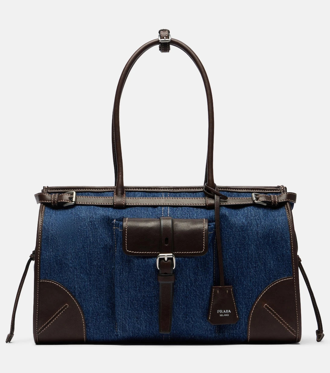 Prada - Prada Bonnie Large denim shoulder bag