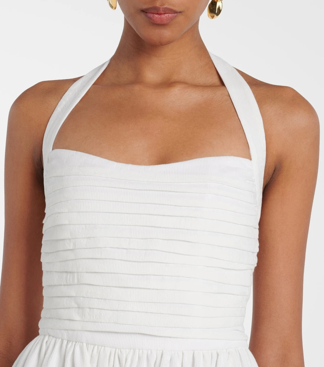 Markarian - Leia ruched embroidered cotton midi dress