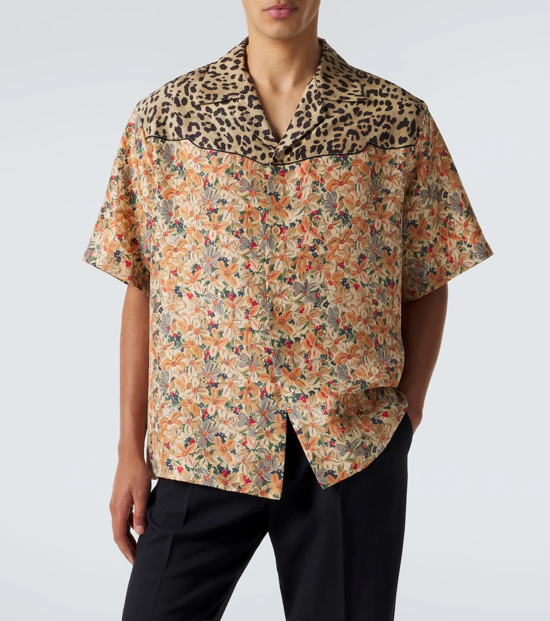 Valentino - Printed silk bowling shirt