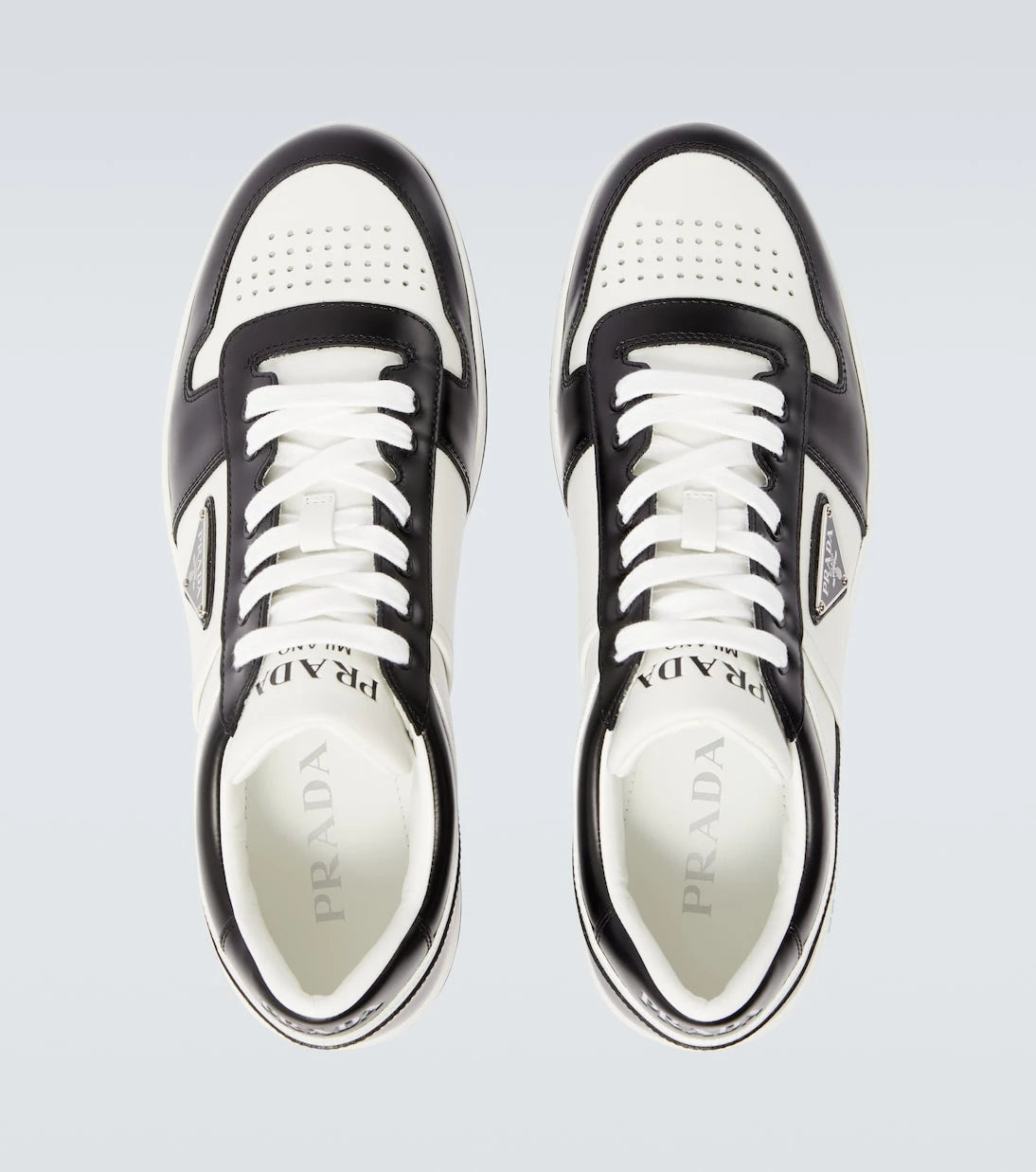 Prada - Downtown leather sneakers