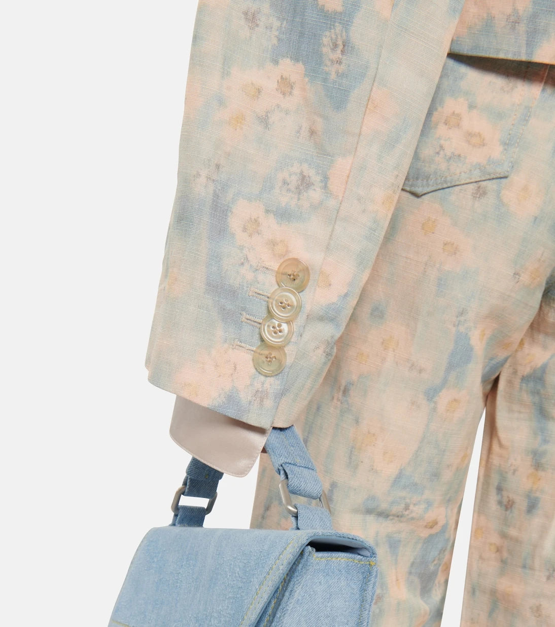Acne Studios - سترة بليزر قصيرة فضفاضة بنقشة زهور