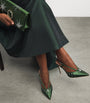 Malone Souliers Green Satin Moore Slingback Pumps 90