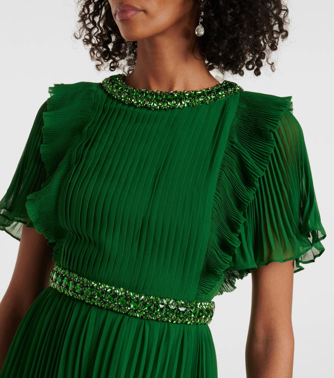 Self-Portrait - Crystal-embellished ruffled gown
