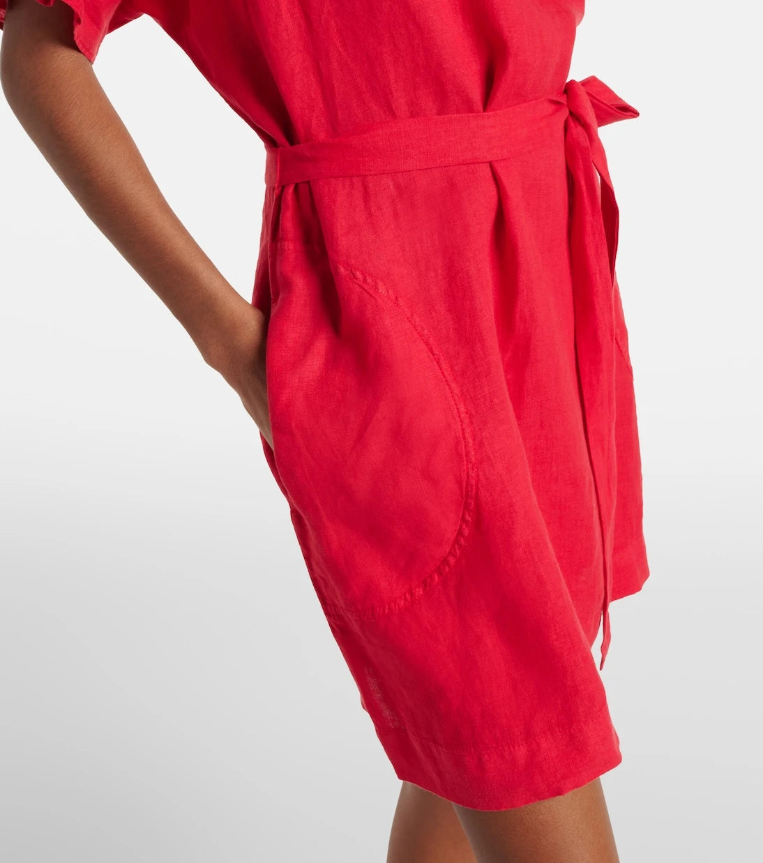 Velvet - Vivian belted linen minidress