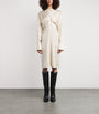 Toteme White Satin Slouch-Waist Shirt Dress