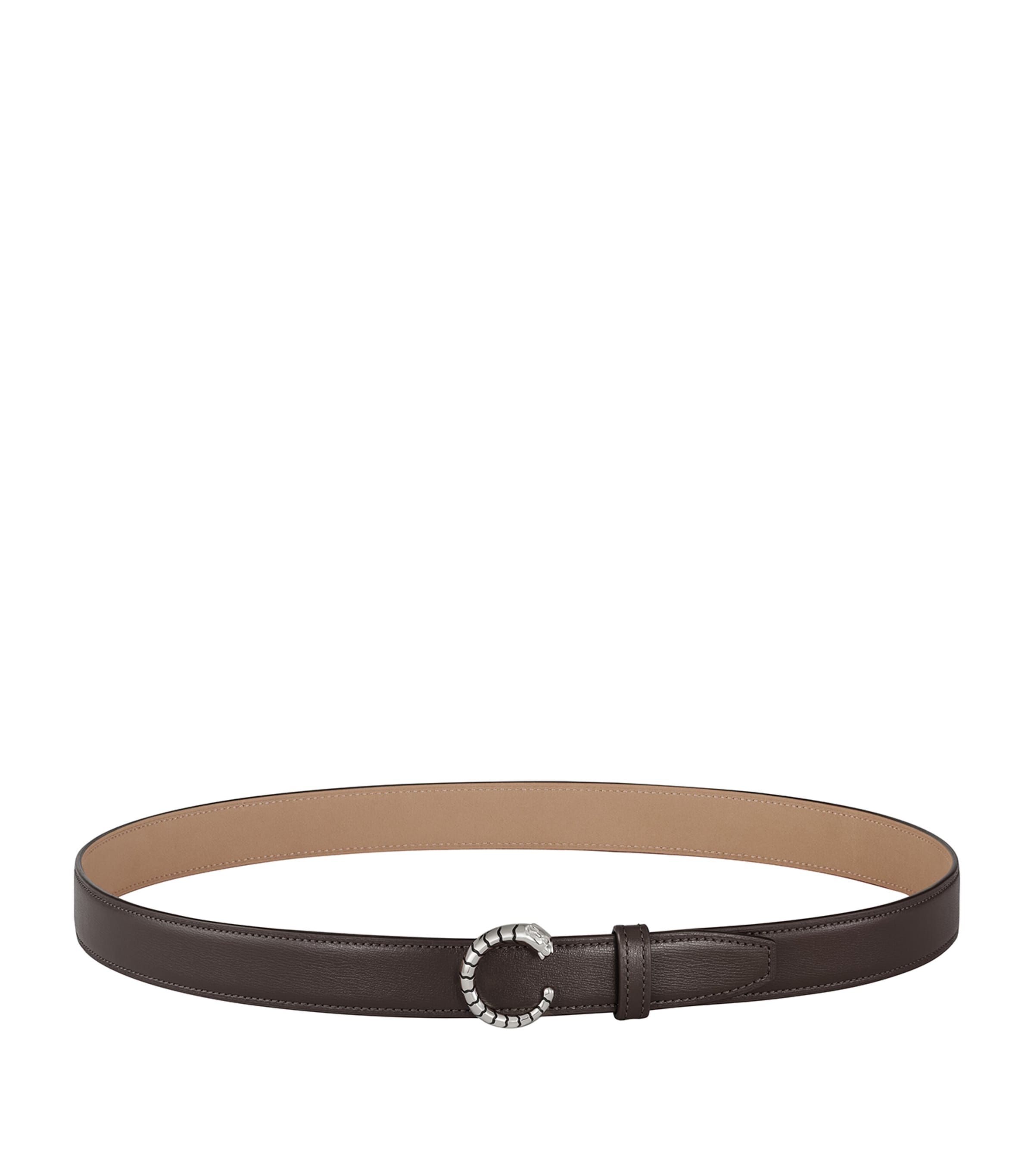 Cartier Brown Large Leather Panthère de Cartier Belt (95cm)