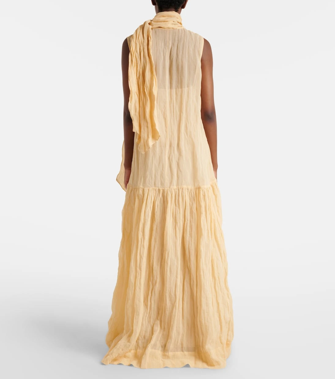 Plan C - Scarf-detail cotton-blend maxi dress