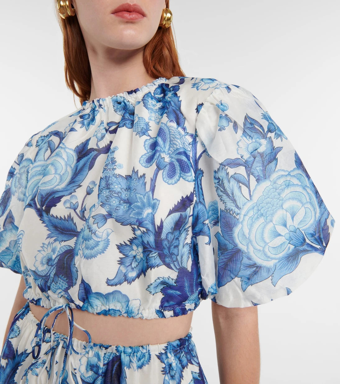 SIR - Floral cotton and silk crop top