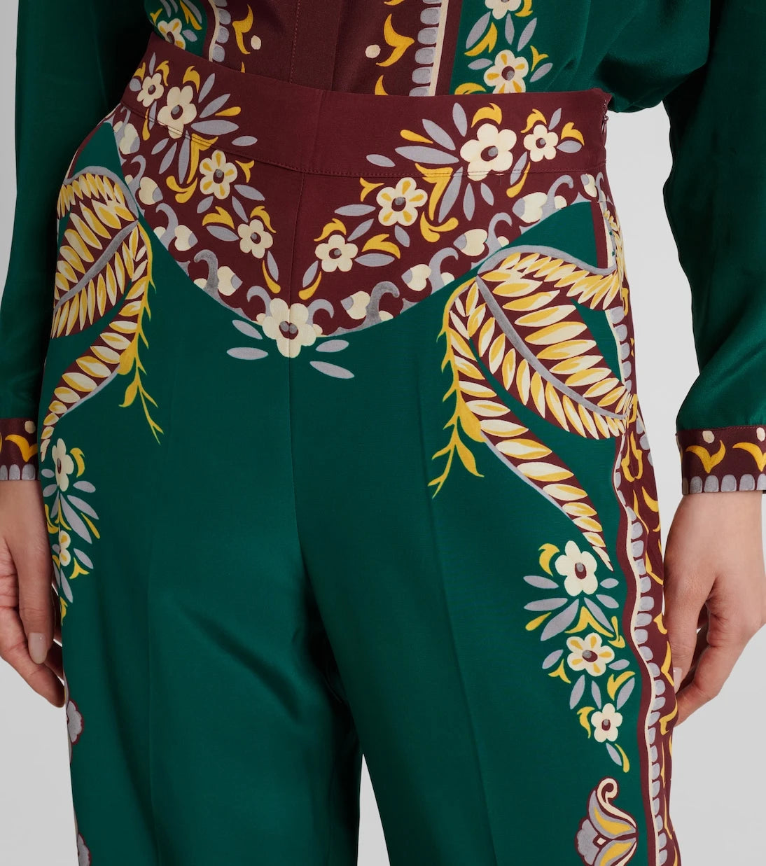 Etro - Printed silk wide-leg pants