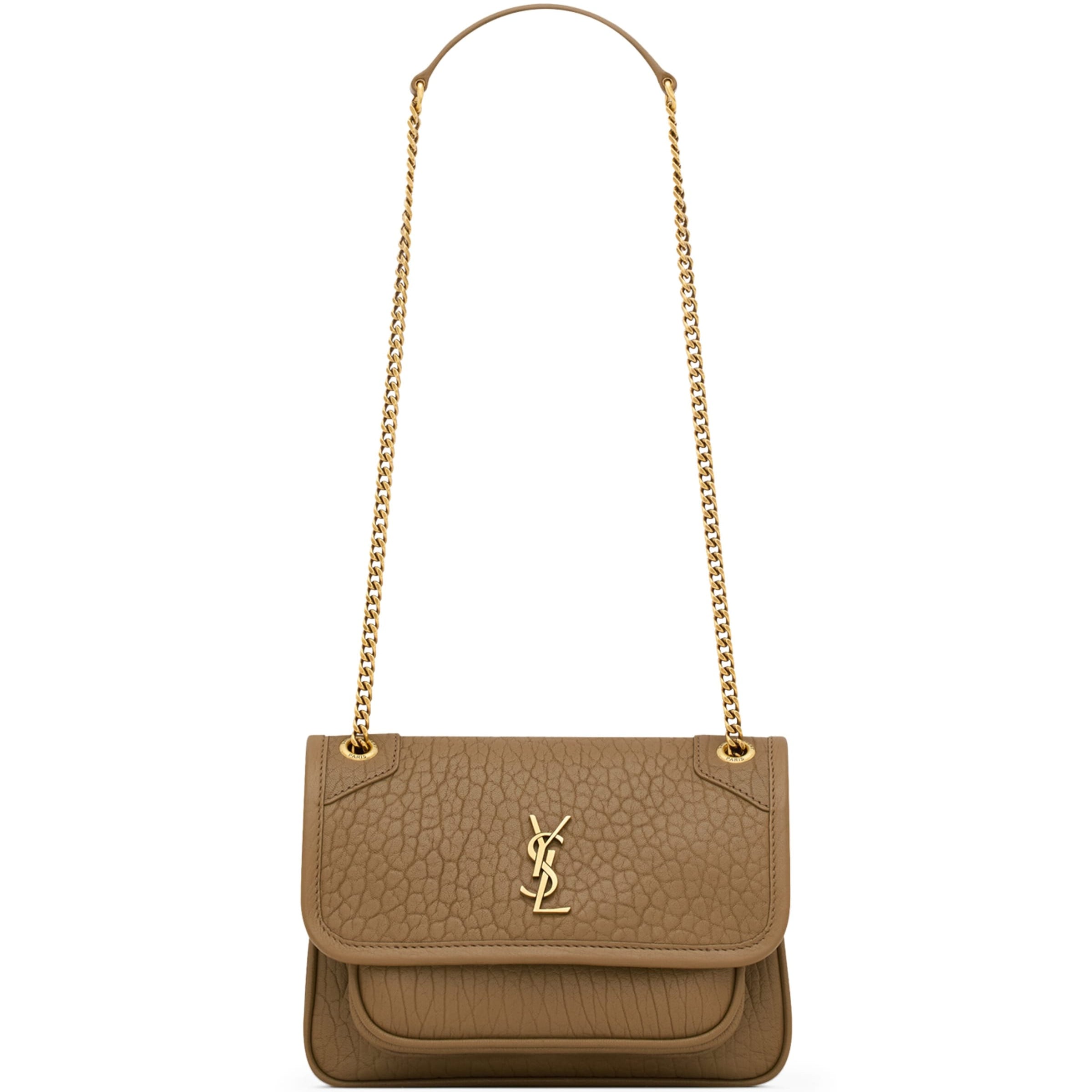 Saint Laurent Beige Mini Leather Niki Shoulder Bag