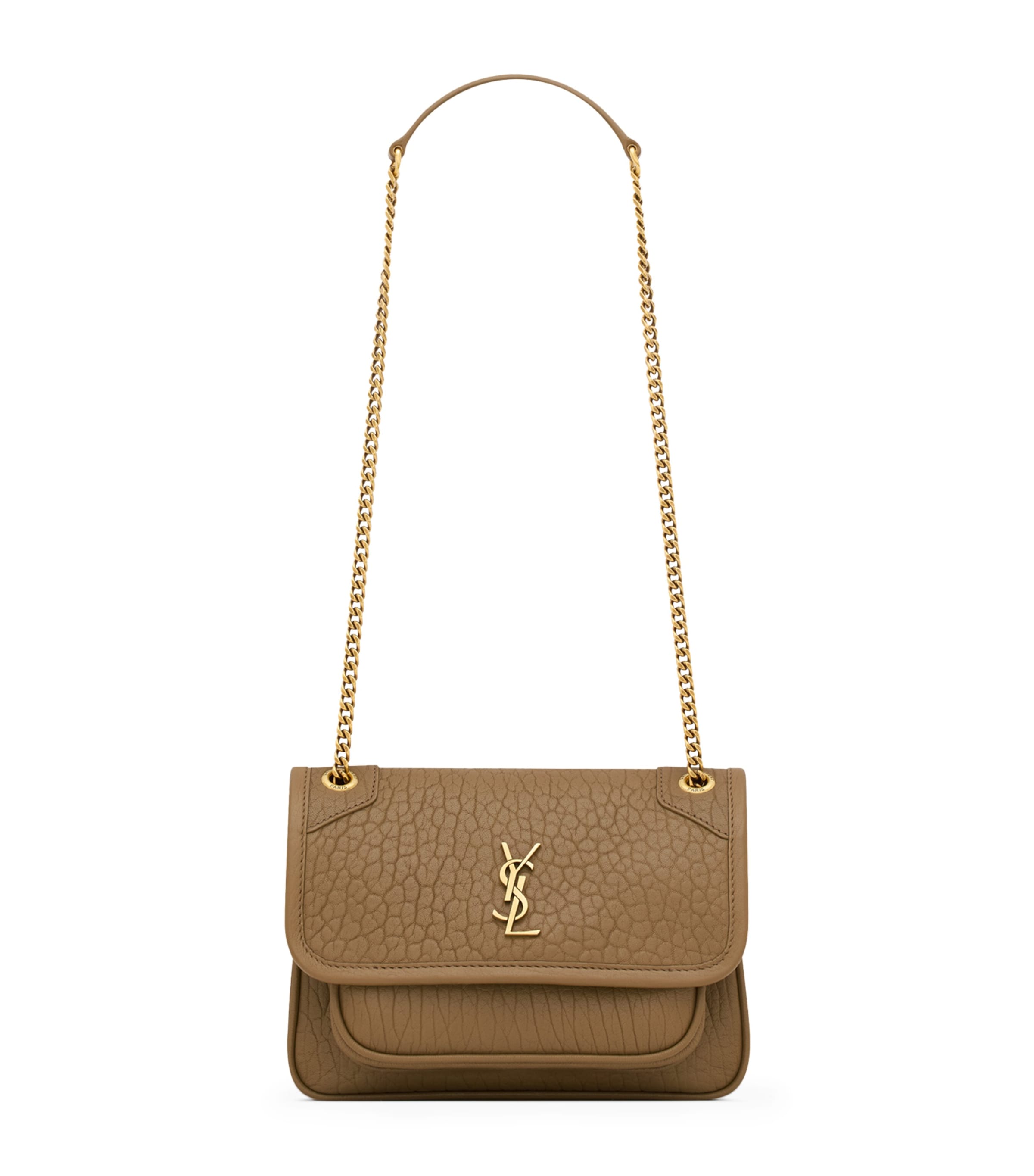 Saint Laurent Beige Mini Leather Niki Shoulder Bag