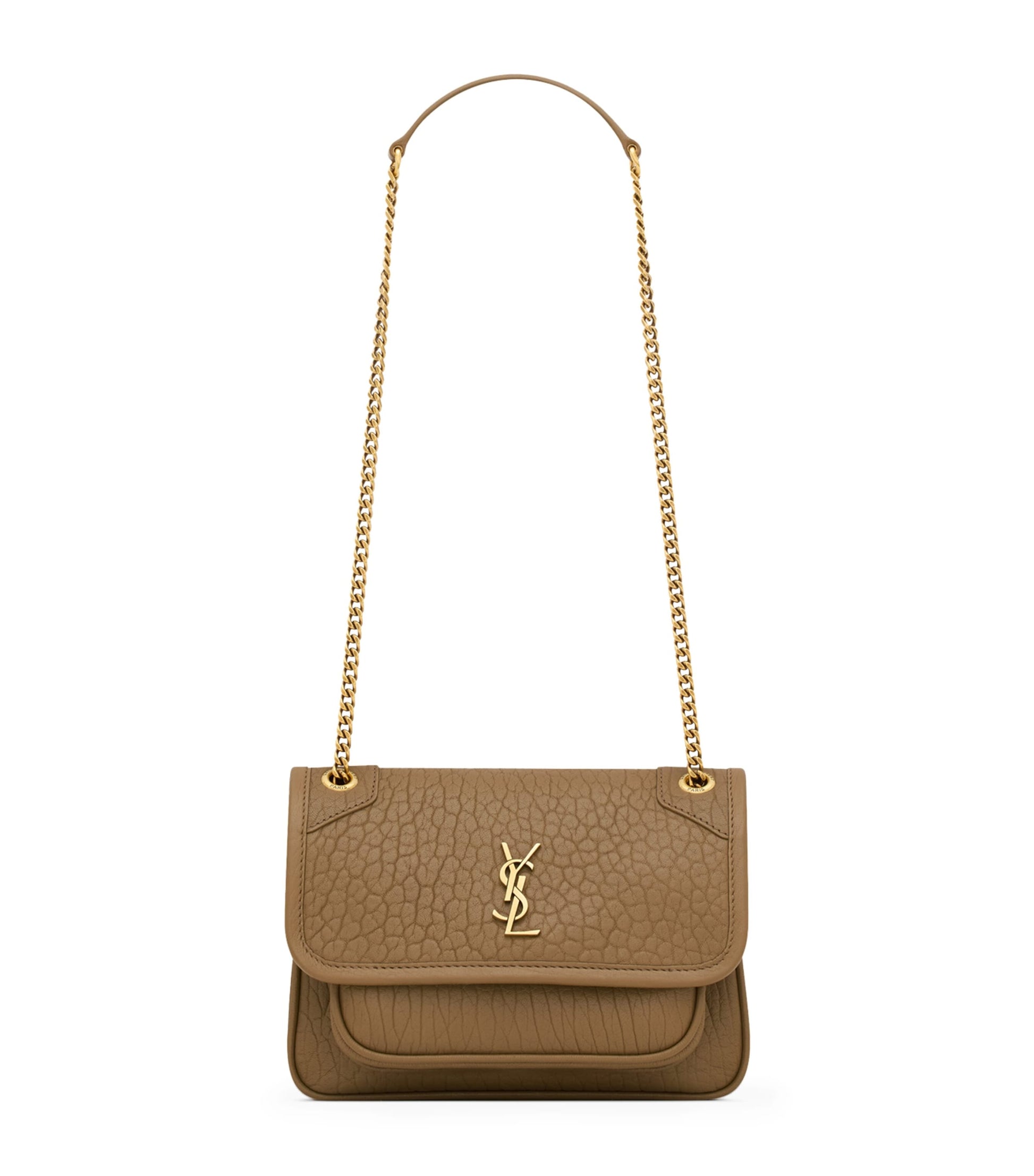 Saint Laurent Beige Mini Leather Niki Shoulder Bag