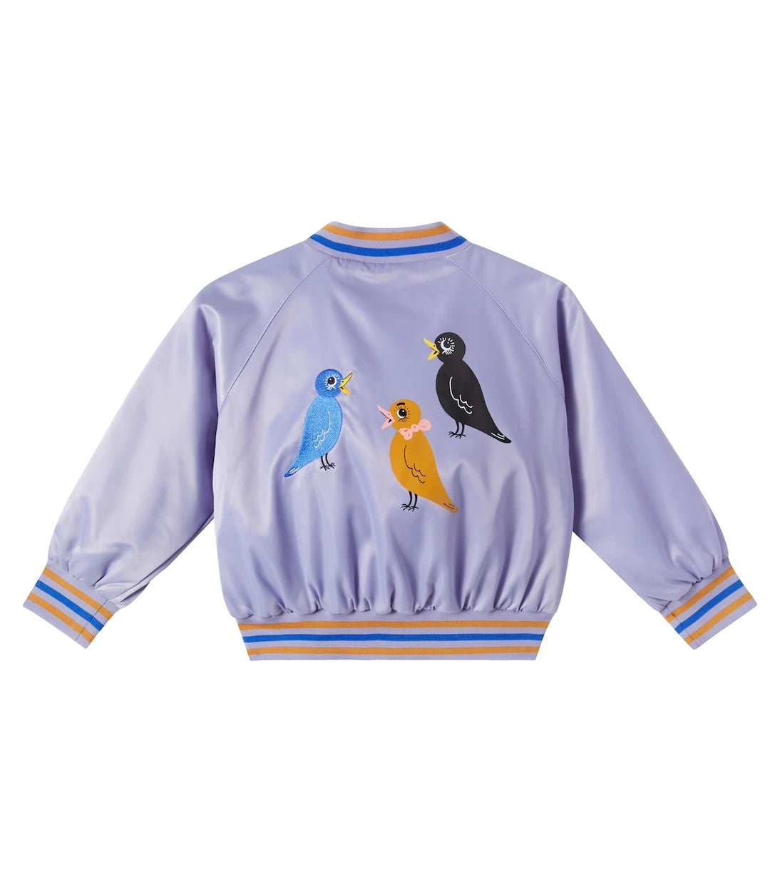 Mini Rodini - Embroidered logo satin bomber jacket