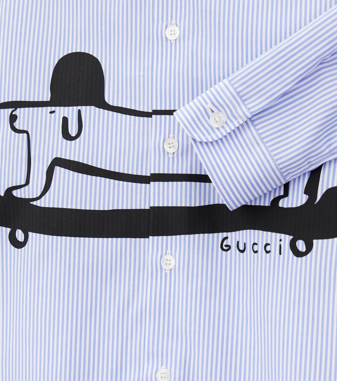 Gucci Kids - قميص بوبلين قطن مطبوع بتصميم Euan Roberts