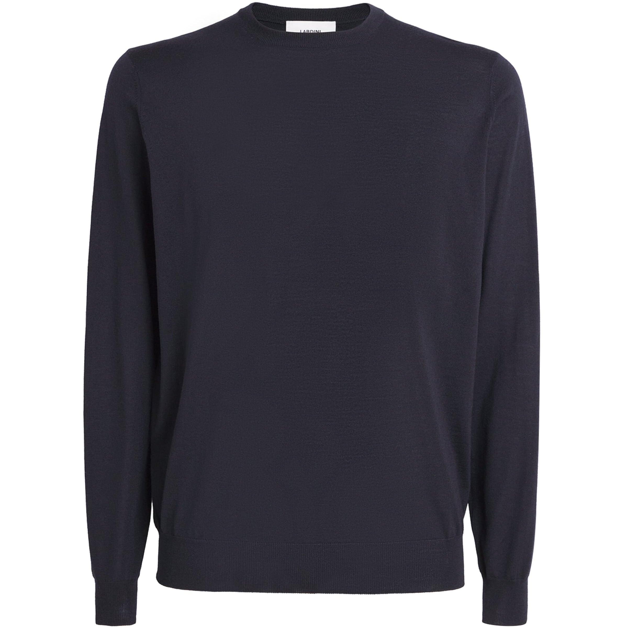 Lardini Navy Virgin Wool Crew-Neck Sweater