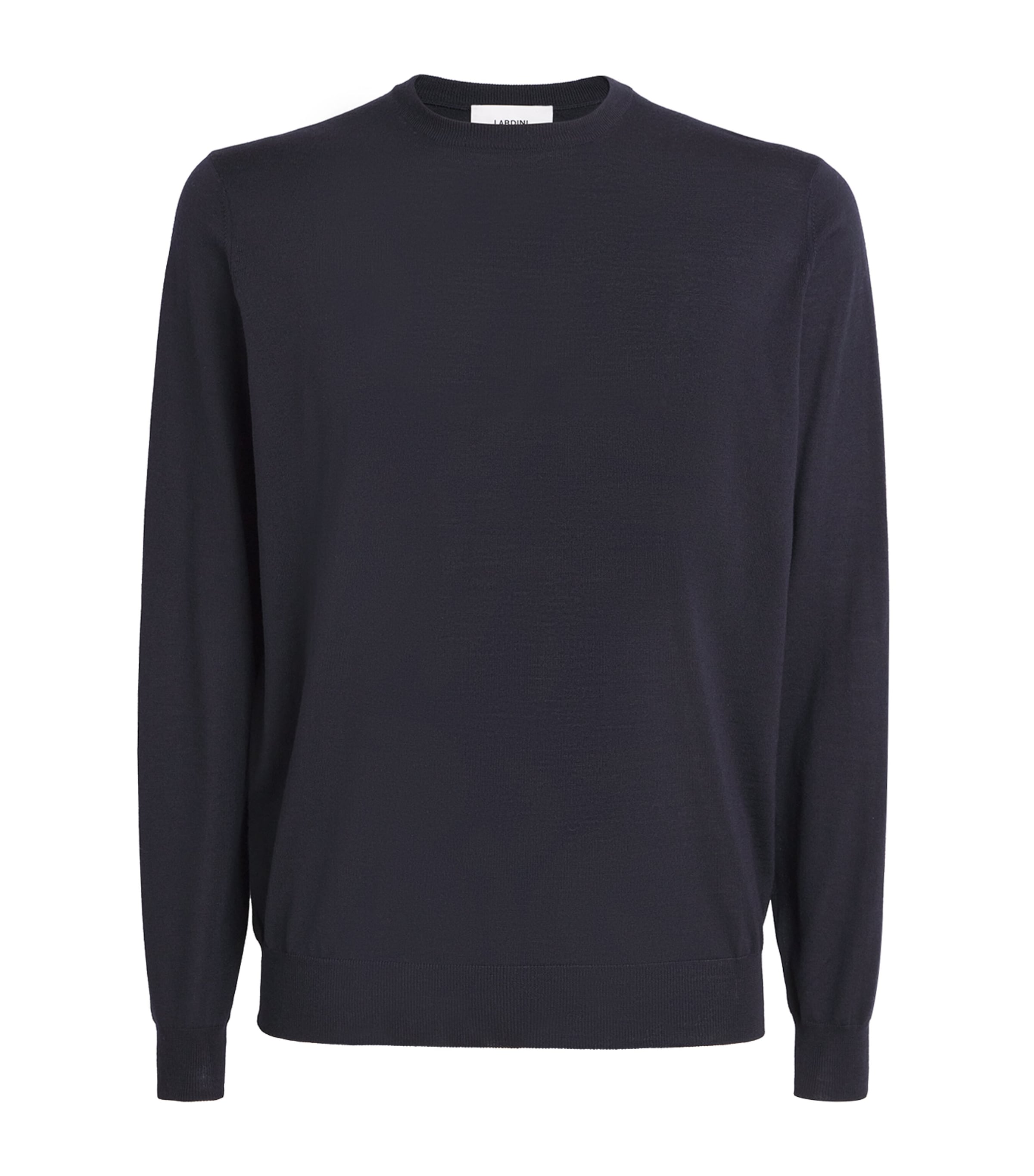 Lardini Navy Virgin Wool Crew-Neck Sweater