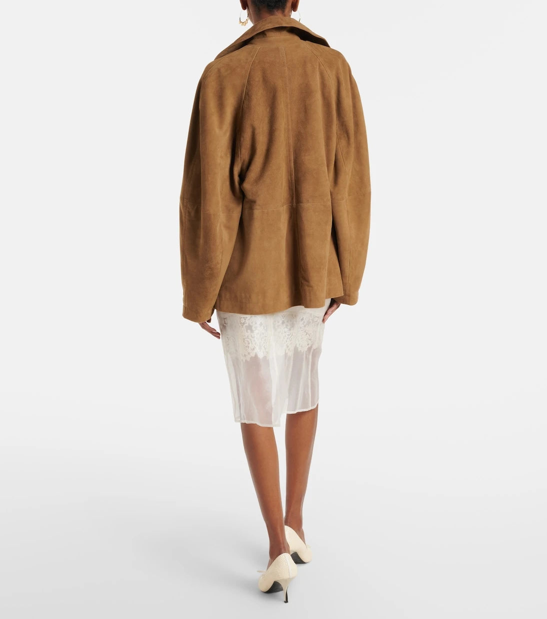 Xu Zhi - Lace-trimmed midi skirt